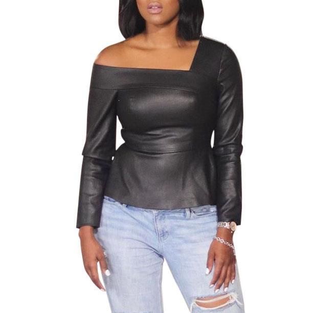 2020 Pu Faux Leather Womens Blouses Shirts Womens Tops And .