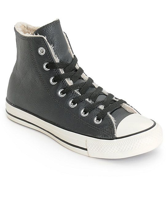 Converse Womens Chuck Taylor All Star Black Leather Shoes | Zumiez .