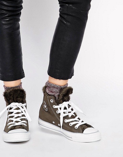 Converse Chuck Taylor All Star Faux Fur Lined Leather Sneakers | AS