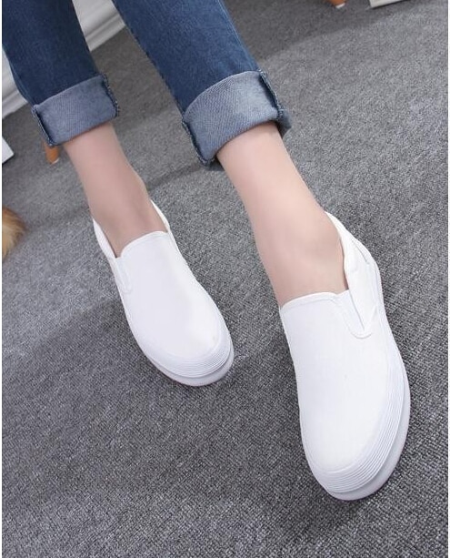 2016 Spring Fashion Women's Shoes Slip on Loafers Canvas Shoe .