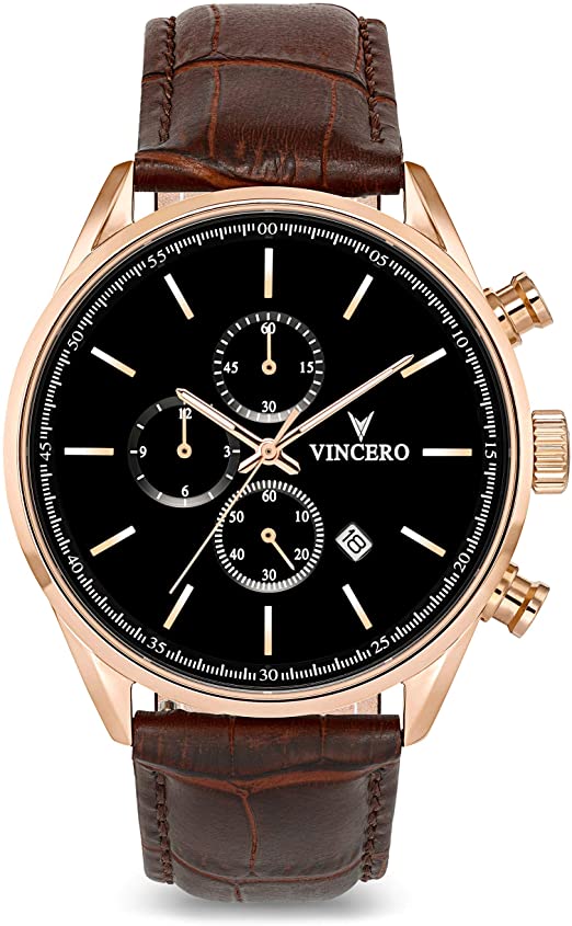 Amazon.com: Vincero Luxury Men's Chrono S Wrist Watch - Top Grain .