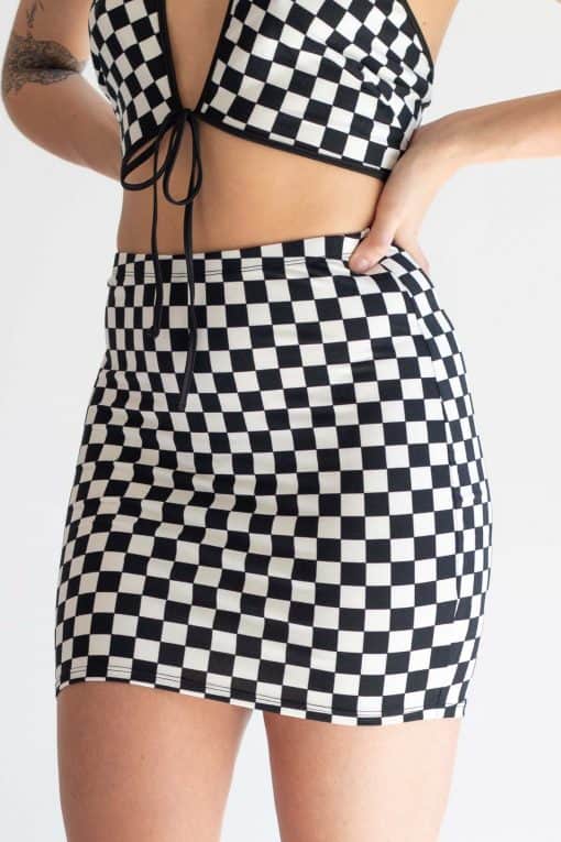 Checkered Mini Skirt - Ragsto