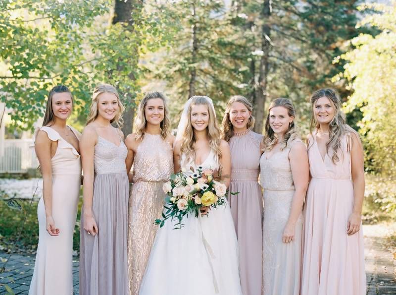 Chilly Fall Wedding in McCall | McCall Real Wedding | Mismatched .
