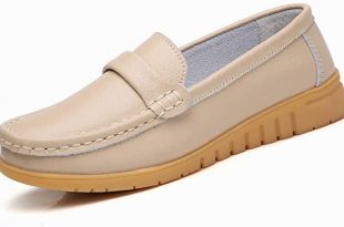 Amazon.com | Leather Shoes Slip on Women Flats Moccasins Women's .