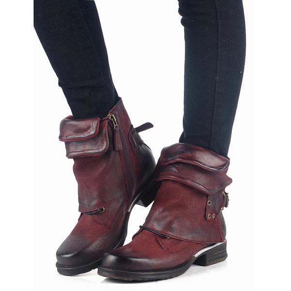 Women's Shoes - Women Vintage Buckle Rivets Ankle Motorcycle Boots .