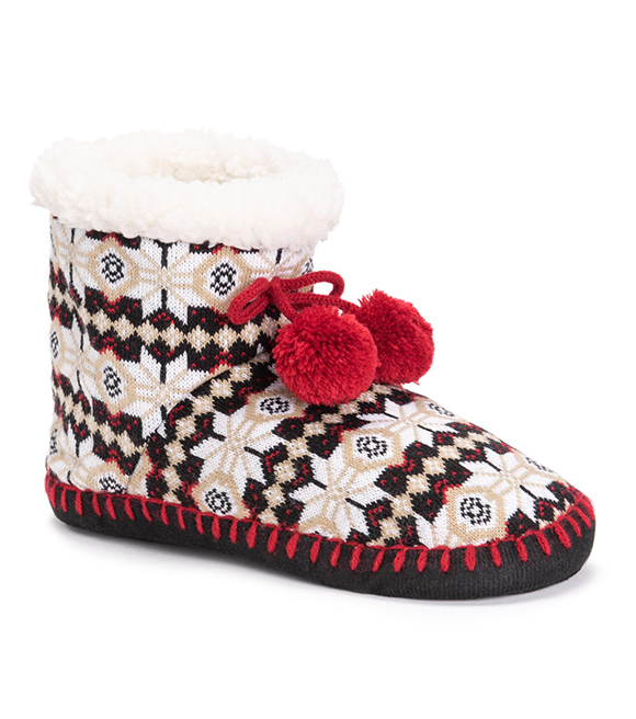 Mukluks Ladies Red Bootie Slippers, 16367-644 - Wilco Farm Stor