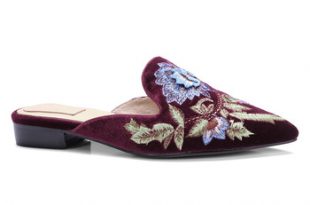 Vintage Style Women Mules Pointed Toe Flora Embroidered Mule For .