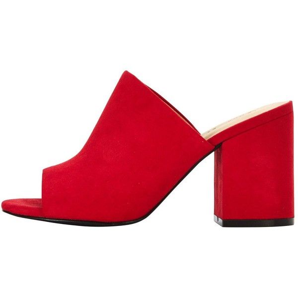 V by Very Cora Block Heeled Mule Red ❤ liked on Polyvore .