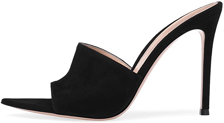 Amazon.com | Amy Q Open Pointed Toe High Heel Mules Sexy Sandals .