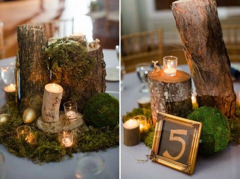 58 Inspiring And Natural Woodland Wedding Centerpieces | Woodland .