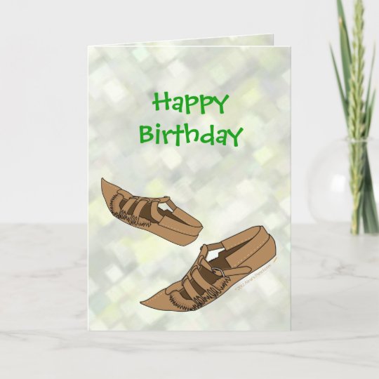 Happy Birthday Opanke Folk Dance Shoes for Dancers Card | Zazzle.c
