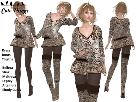 Second Life Marketplace - [CT] "Sweet like a Tiger" Brown Outfit .