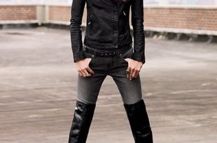 black overknee boots, black jacket | Kniehohe stiefel, Overknees .