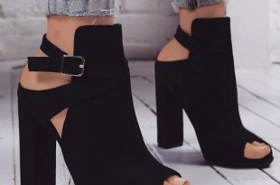 Block Heel Peep Toe Ankle Boots #shoeboots Ankle Strap Peep Toe .