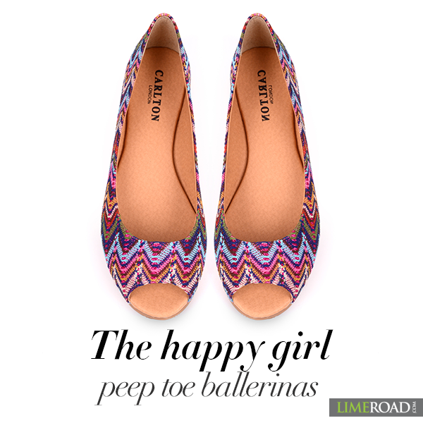 Multicolored Peep Toe Ballet Flats | Peep toe, Ballet flats, Women .