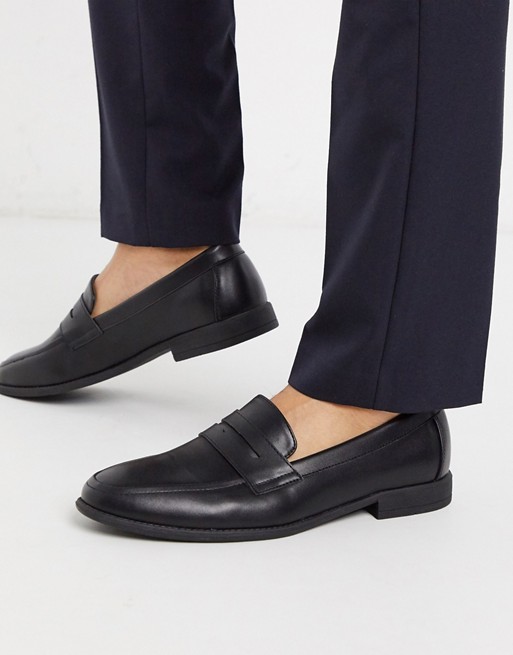 New Look PU penny loafer in black | AS