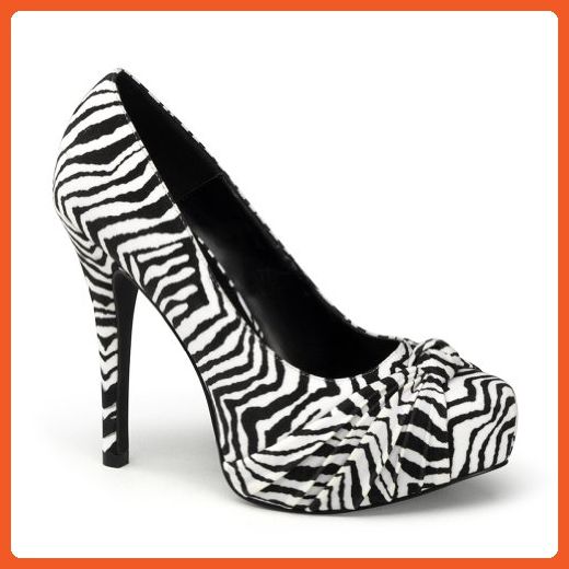 Womens Animal Print Pumps Zebra or Leopard 4 3/4 Inch Heel .