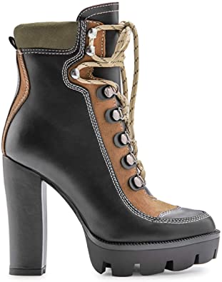 Amazon.com | EUYZOU Women's Fashion Lace Up Platform Ankle Boots .