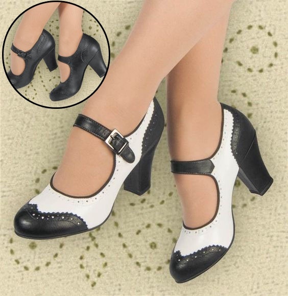 Women Plus Size Mary Jane Dance Shoes Low Heel Ladies Vintage .