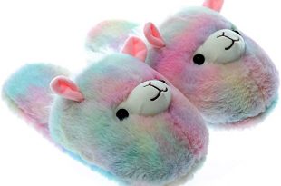 Amazon.com | Cute Stuffed Animal Rainbow Unicorn Plush Slippers .