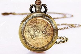 Amazon.com: Pocket Watch, Vintage Map Pocket Watches, world Map .