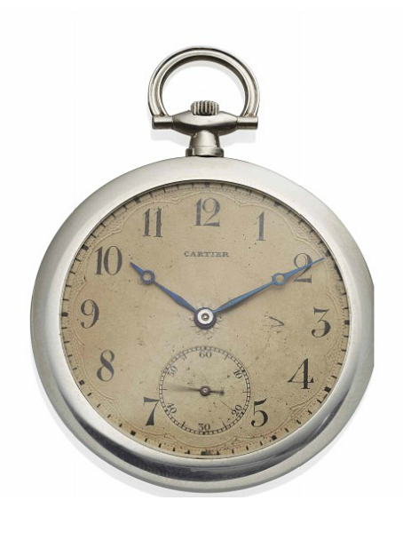 A PLATINUM POCKET WATCH, BY CARTIER, circa 1920 | Pocket watch .