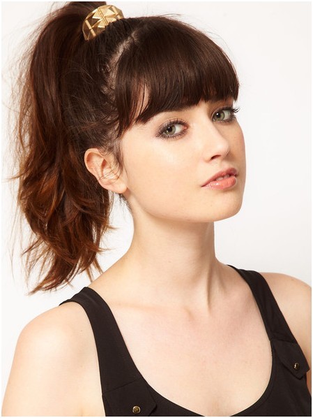 Long, Ponytail Hairstyles with Bangs: Cute Hair Styles - PoPular .