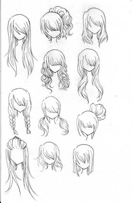 Different hair sketches, pretty hairstyle ideas beautiful hair .