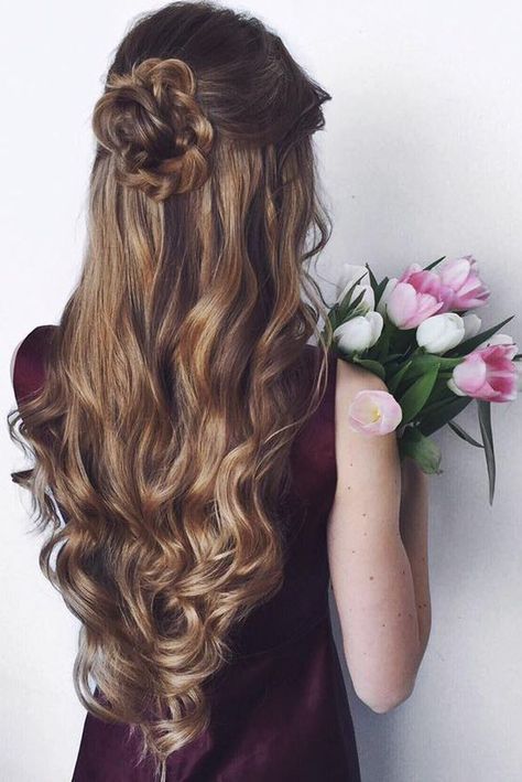 20 Beautiful Half-up Wedding Hairstyles — the bohemian wedding .