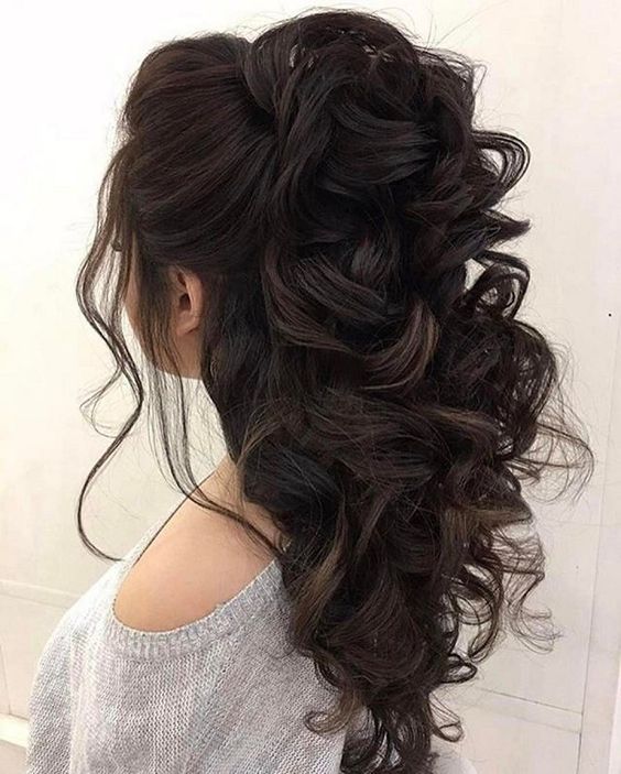 32 Pretty Half up half down hairstyles – partial updo wedding .