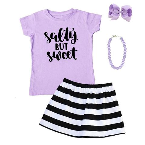 Salty But Sweet Outfit Black Stripe Purple – Upon A Bowtiq