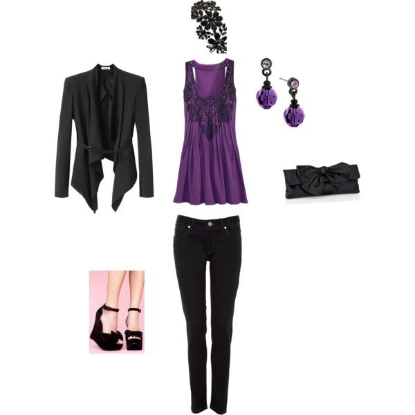 purple and black outfits