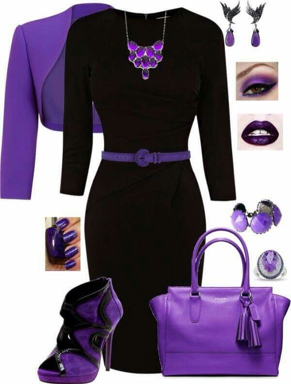 purple and black outfits | Purple fashion, Fashion, Fashion outfi
