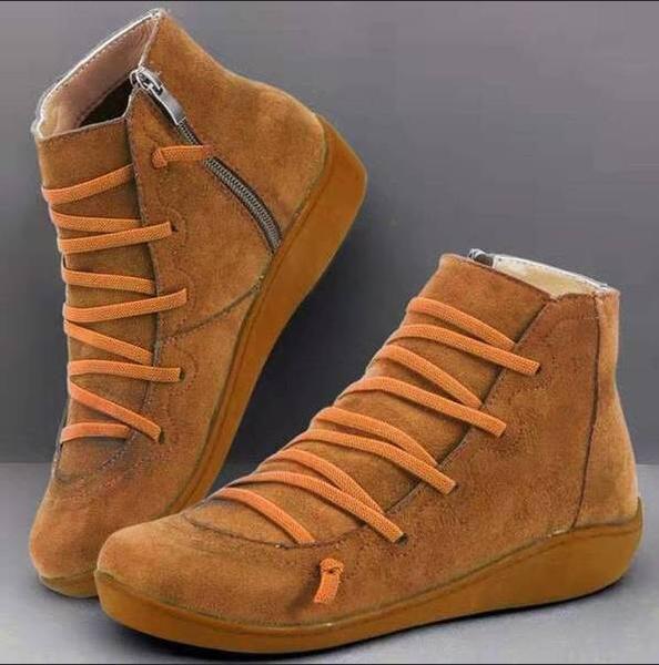Shoes - Women Retro Leather Soft Bottom Comfortable Boots(Buy 2 .