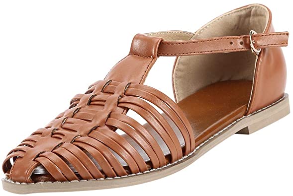 Amazon.com | Sandals for Women Beach Shoes Closed Toe Cage Strappy .