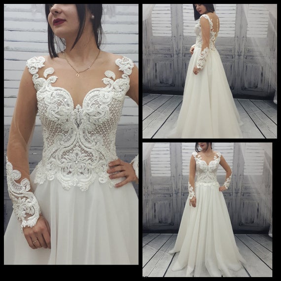 Lace Wedding Dress Romantic Bohemian Wedding Dress Wedding | Et