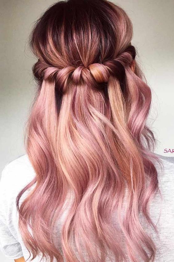 20 Rose Gold Balayage Inspiration for You | Haarfarben, Haarfarbe .