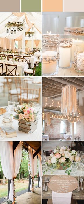 Top 10 Elegant and Chic Rustic Wedding Color Ideas | Peach wedding .