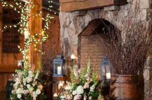 10 Rustic Elegant Colorful Chic Barn Wedding | Rustic fireplaces .