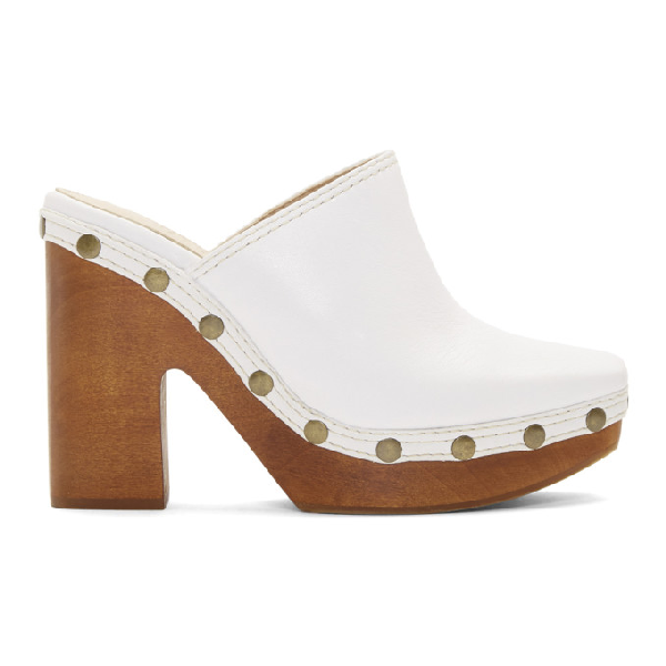 Jacquemus Les Sabots Leather Mules In White | ModeSe