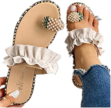 Amazon.com: Challyhope Sweet Cute Pineapple Pearls Sandals Clip .