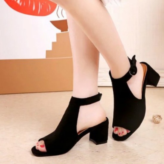 Buy Rome Ladies Style Open Toe Buckle High Heel Sandals-Black .