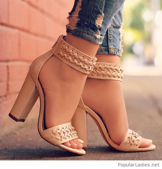 Gorgeous Medium Heel Leather Sandal Shoes for Girls | Fashion .