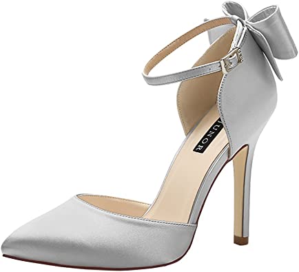 Amazon.com | ERIJUNOR Women High Heel Bow Ankle Strap Evening .