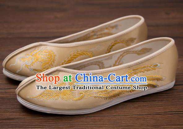Traditional Chinese Handmade Hanfu Shoes Embroidered Dragon .