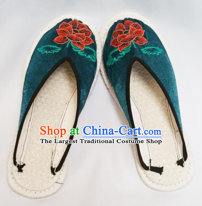Chinese Ancient Princess Slippers Traditional Embroidered Lotus .