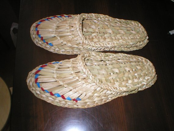 Raffia shoes,Straw slippers, Shoes for sauna, Massaging slippers .