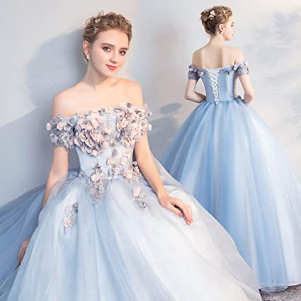 Amazon.com: WZCXYX Blue Wedding Dress, Sexy Short Strapless Dress .