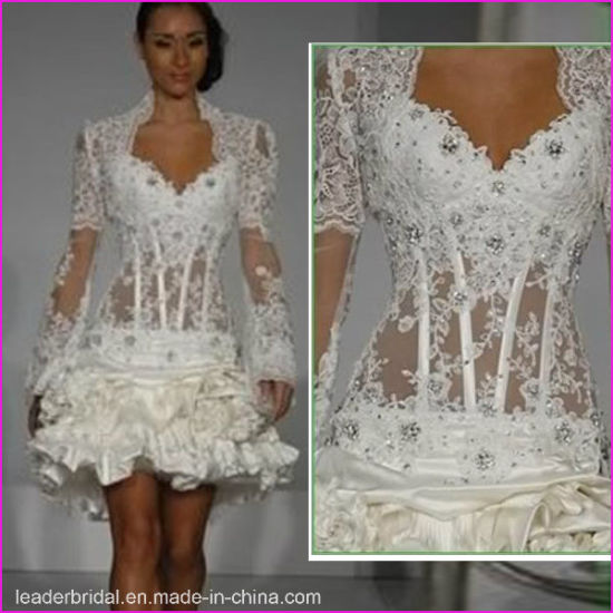 China Sexy Short Cocktail Party Dress Lace Long Sleeves Wedding .