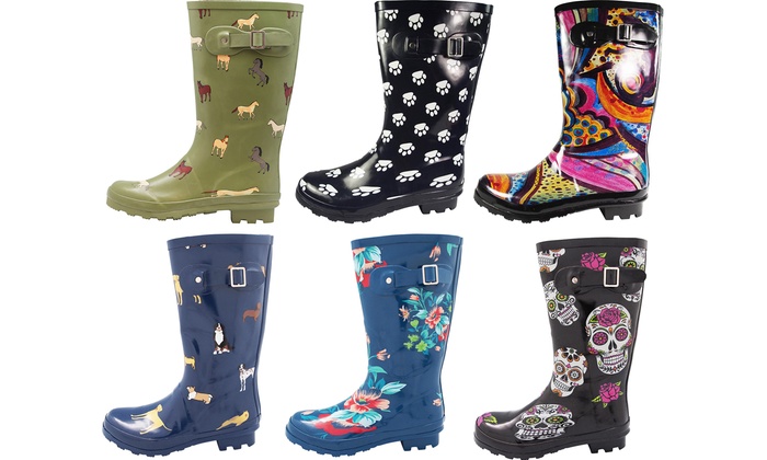 Up To 60% Off on Norty Women's Printed Rain Boots | Groupon Goo